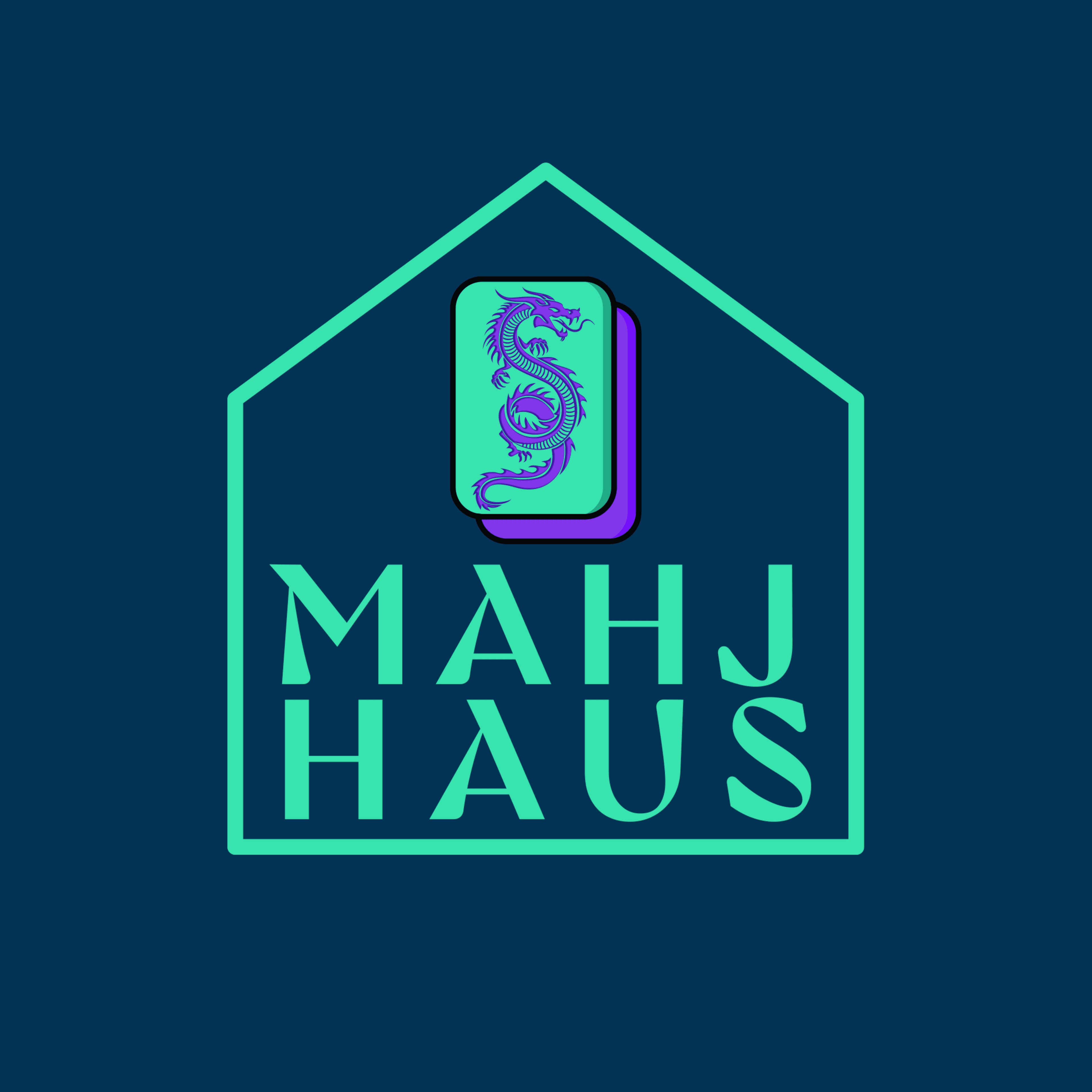 Mahj Haus mark — Mint on Navy