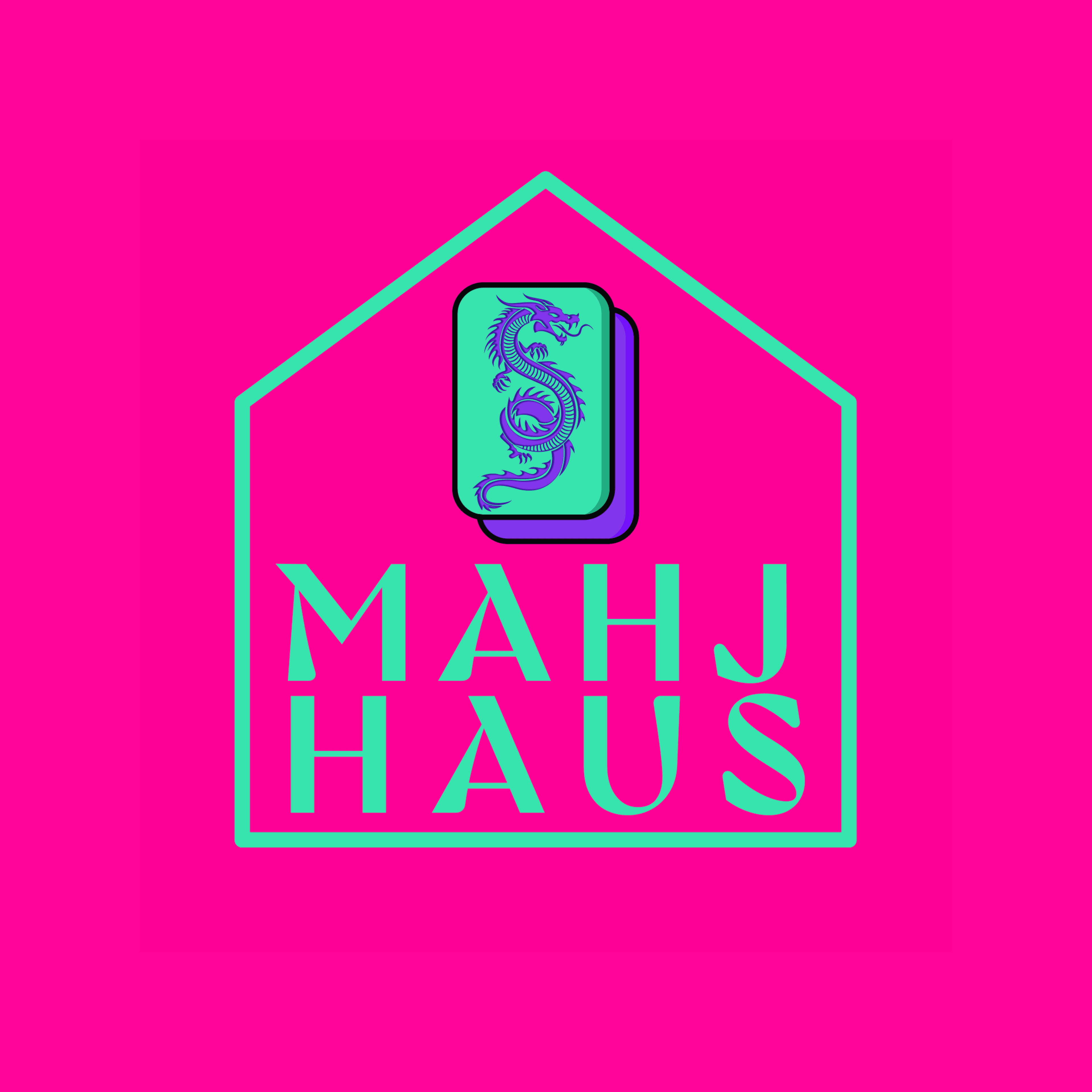 Mahj Haus mark — Mint on Pink